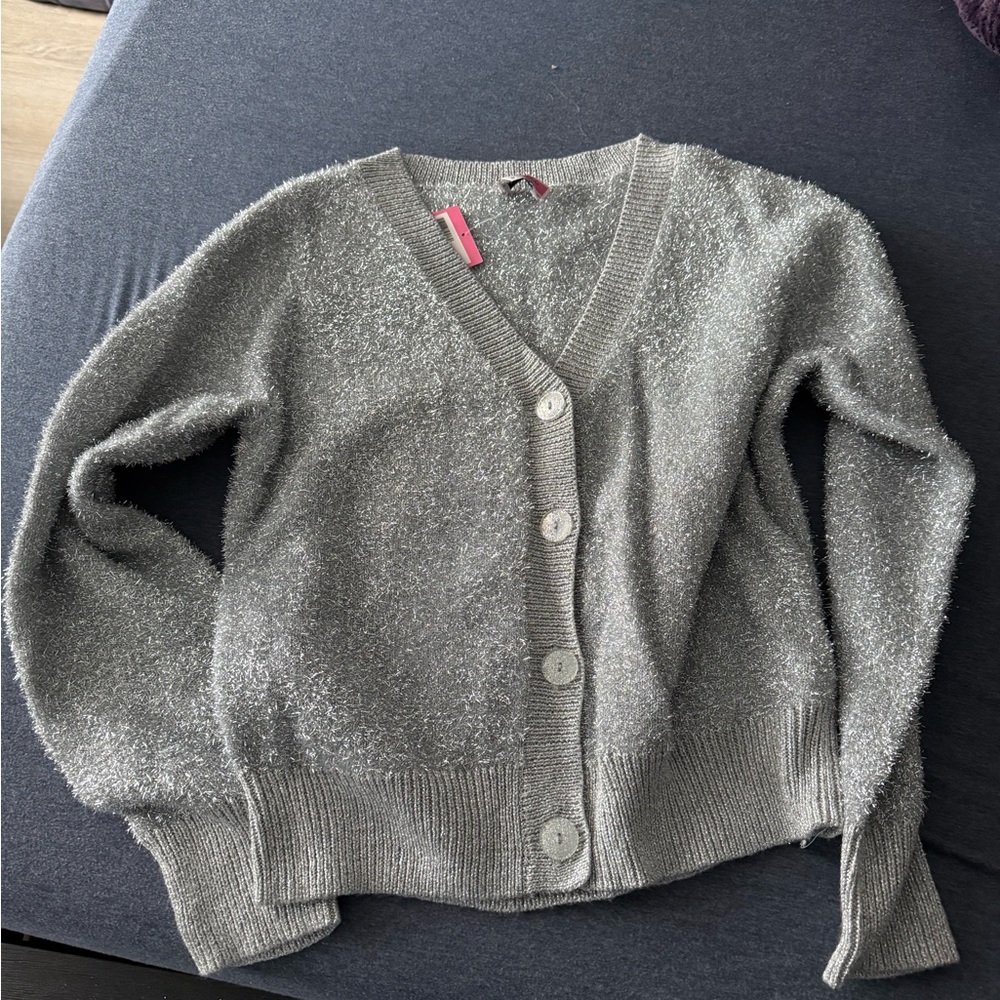 Kate Spade Silver Cardigan Sweater